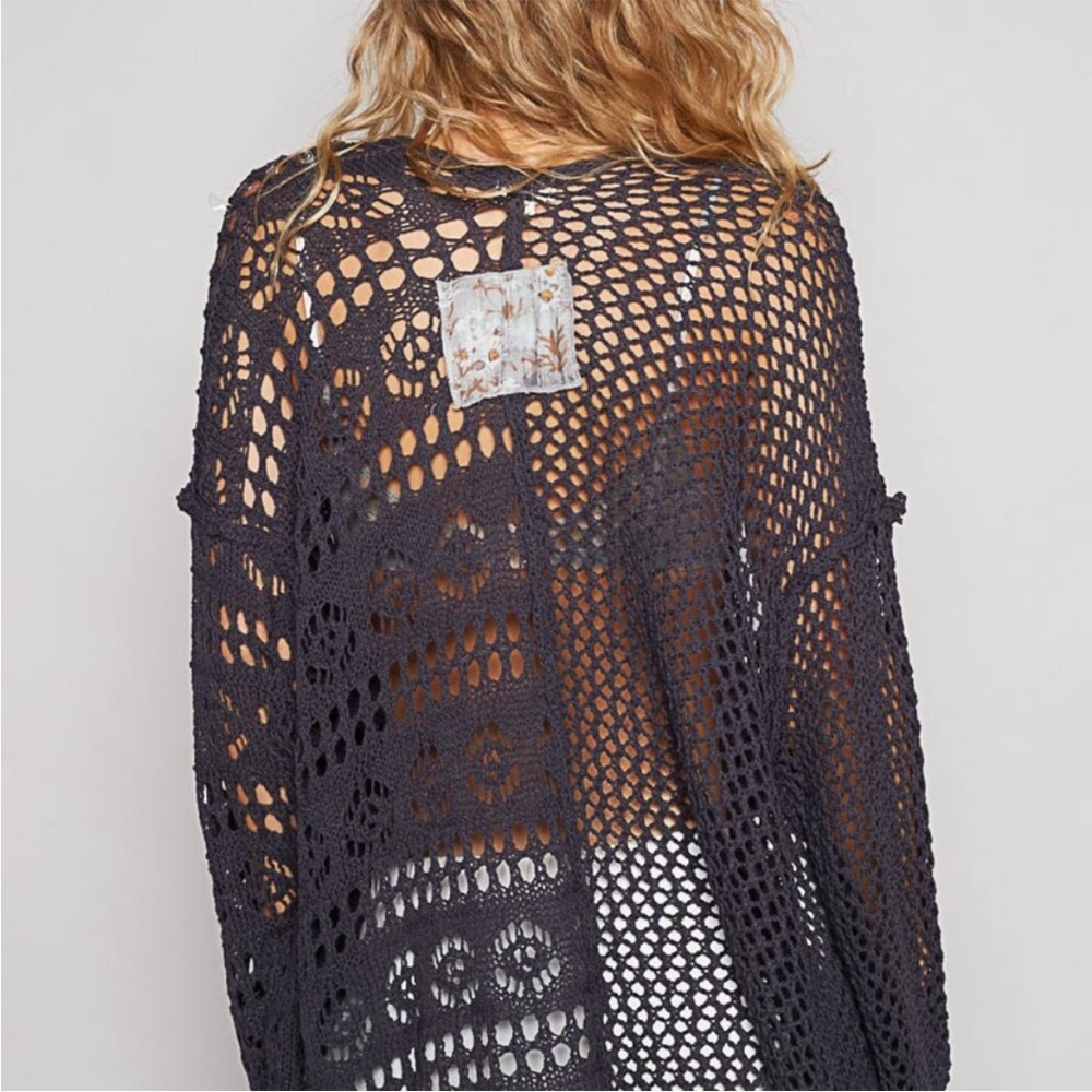 POL Charcoal open knit cardigan - Small - Picture 2 of 3